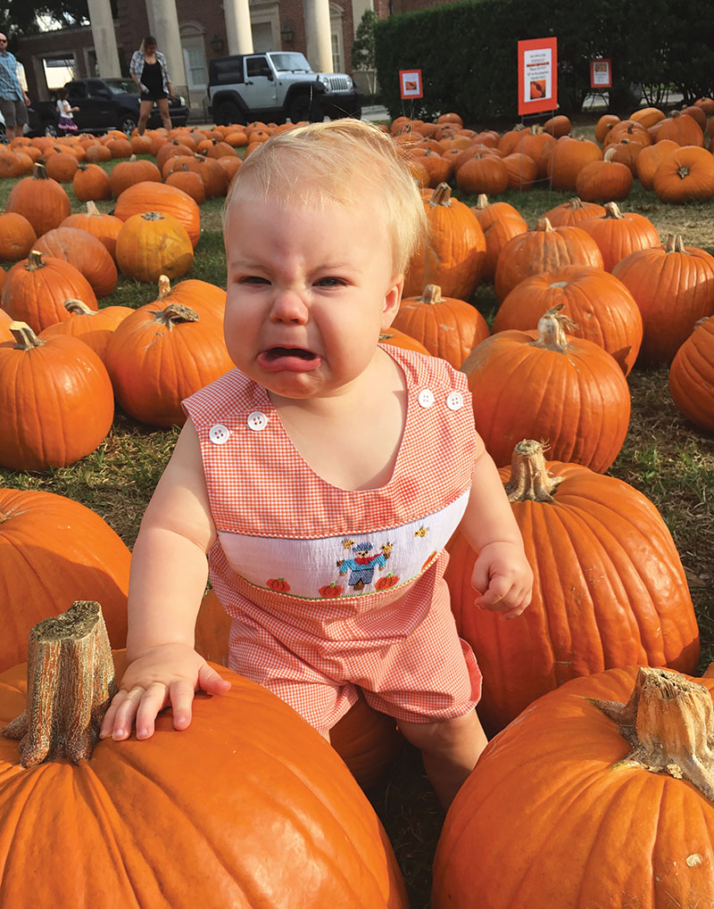 pumpkin patch baby photoshoot