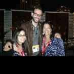 Jordan and Joni discussing online media with Mike Schmidt, Multimedia Director at National Geographic, at a networking party at Fogo de Chao.  