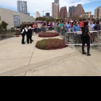 Thankfully, the storms stopped, and it was a gorgeous day, perfect for the long lines of fans waiting for Jimmy Kimmel Live. 