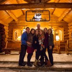 Kramer family on the front porch of their home in Telluride. (From left) fiance Michael Imiak with Rafaela, Nikki, Jackie, Isabel, Ilene and (in back) Don.