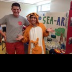 Sea-Ark is an environmentally friendly club that is in charge of the Earth Day festivities at the school. (From left) Zachary Wood (senior) and Allan Zellaya (senior).