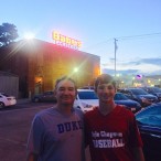 Mark and Evan Cox in front of Babe's.