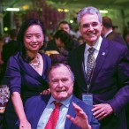 Dr. Lynda Chin, President George H.W. Bush and Dr. Ronald DePinho