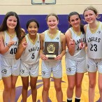 Second Baptist School (SBS) eighth-grade girls basketball team