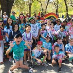 Horn Elementary School’s rainbow art car