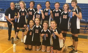 Memorial Middle School seventh-grade Yellow volleyball team