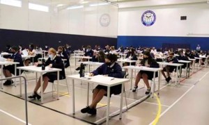 Year 11 students taking exams