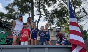 Family on float