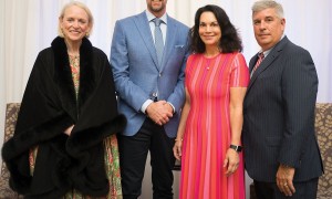 Event co-chair Susie Peake, keynote speaker Ryan Leaf, event co-chair Poppi Massey, and Menninger president and chief executive officer Armando Colombo