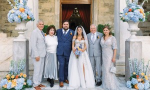 Parents of the groom Andras Bognar and Claudia Padilla-Bognar, groom William Bognar, bride Jessica Zamer, and parents of the bride Sam and Joyce Zamer