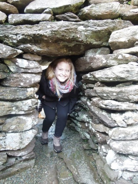 Sarah Jane Knowlton loves Houston and also loves to travel. She studied abroad in Ireland for Winter Term. Here she is exploring some ancient stone ruins in Kerry.