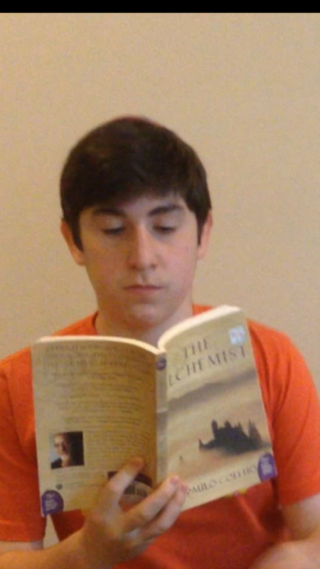 Adam Hoffman, a freshman at Robert M. Beren Academy, prepared for Pre-AP English by reading The Alchemist.