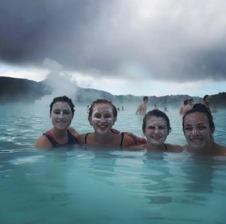 Alex Mudd, Lauren Hogan, Paiton Raines, and Samantha Bowers (from left) all enjoyed soaking in the minerals at the Blue Lagoon natural pool in Iceland. Alex Mudd, Lauren Hogan, Paiton Raines, and Samantha Bowers (from left) all enjoyed soaking in the minerals at the Blue Lagoon natural pool in Iceland.