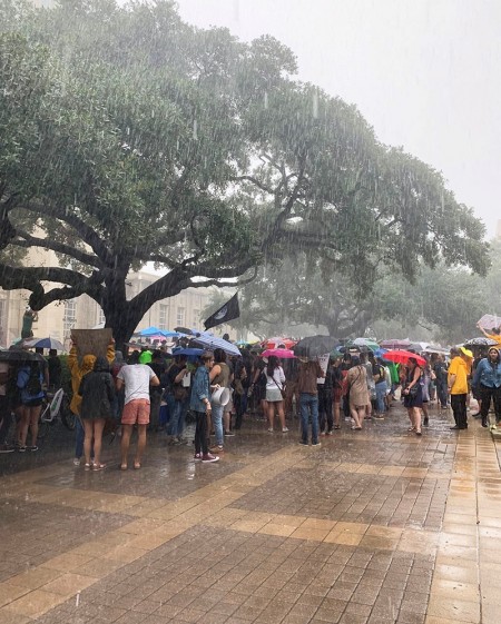 Protesting in the rain Protesting in the rain