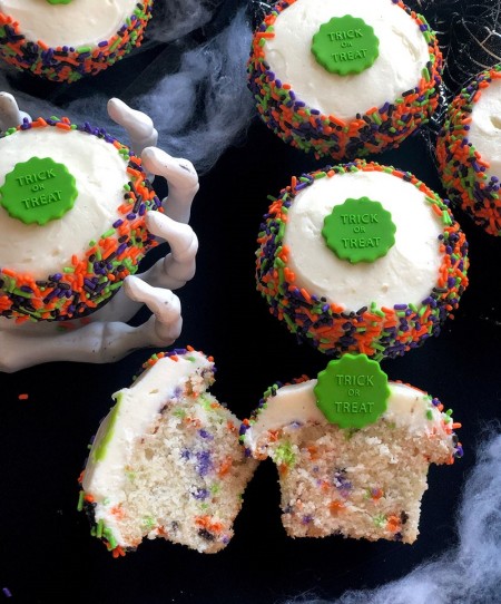 Spooky Confetti Cupcakes
