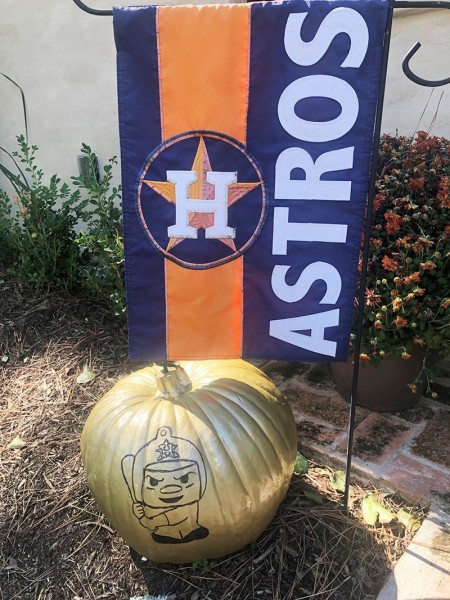 Pumpkin and Astros sign
