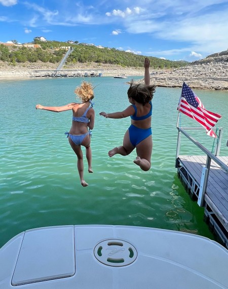 Jumping into Lake Travis