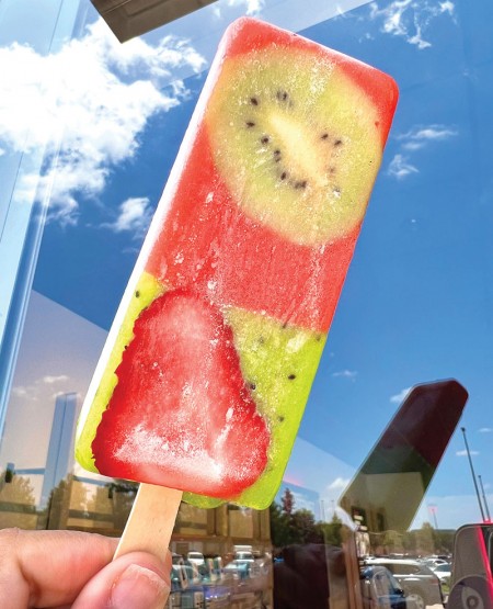 kiwi-and-strawberry popsicle