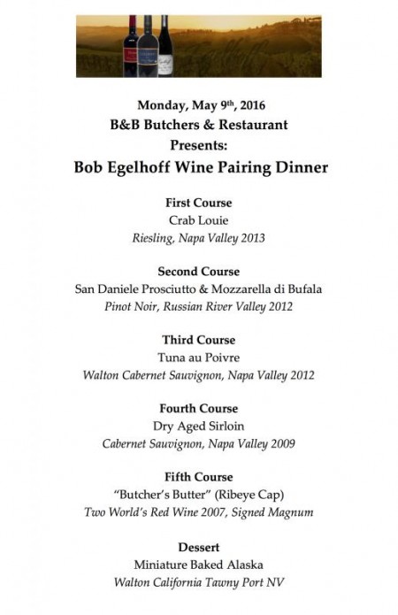 B&B Hosts 6-Course Wine Dinner