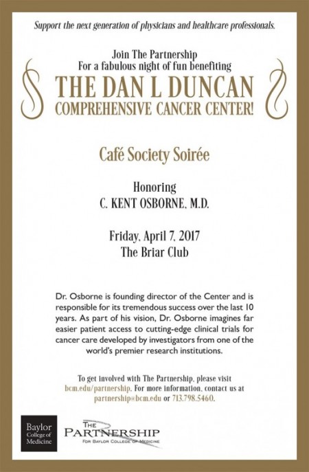 Partnership for Baylor College of Medicine's Cafe Society Soiree