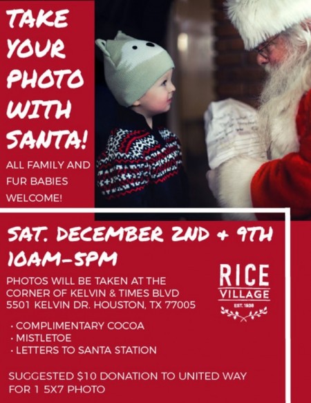 Photos with Santa at Rice Village