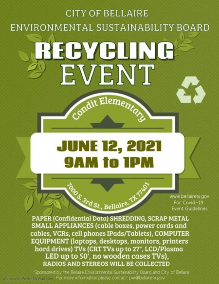 City of Bellaire Recycling Drive Through Event