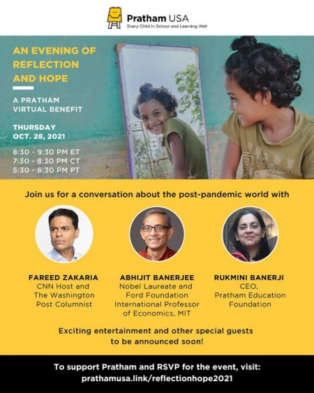 An Evening of Reflection and Hope: A Pratham Virtual Benefit