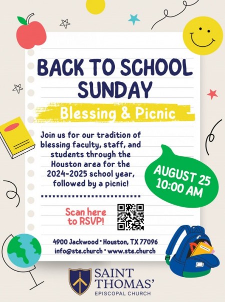 Saint Thomas' Episcopal Church's Back to School Blessing & Picnic