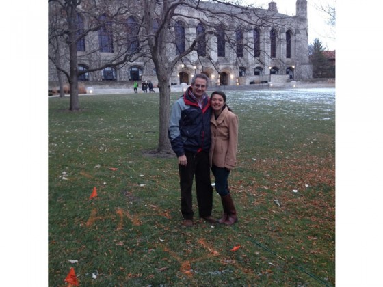 Carrie Cruces (on right) with her dad in Chicago