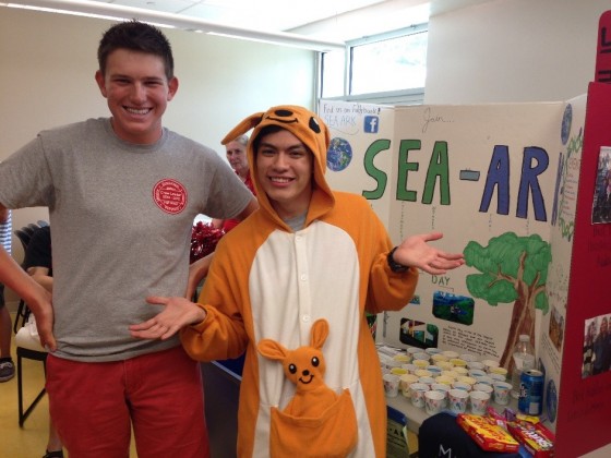 Sea-Ark is an environmentally friendly club that is in charge of the Earth Day festivities at the school. (From left) Zachary Wood (senior) and Allan Zellaya (senior).