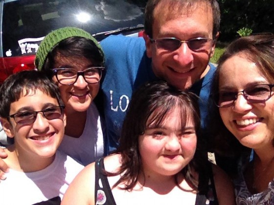 Friedman family (front row, from left): Noah, Madolyn, Gwendolyn, Jennifer and (in back) Steve.