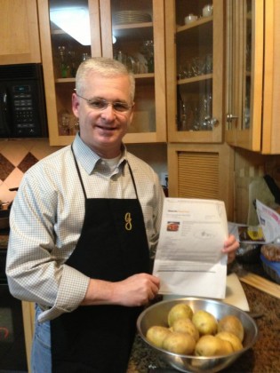 Here, Russell Weil is pictured trying out a new tapas recipe.