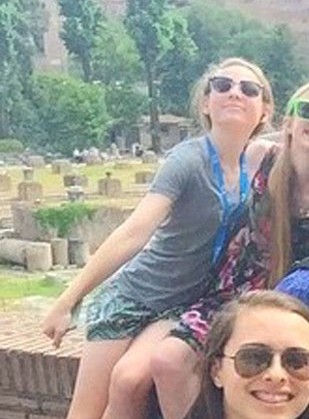 Students enjoying Pompeii.