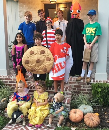 Rice Blvd. neighborhood kids dressed for pre-Halloween