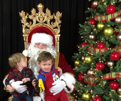 Lila and Cash with Santa