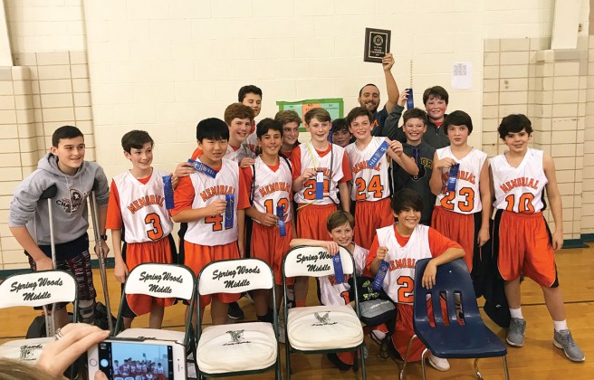 Memorial Middle School boys’ 7B white team