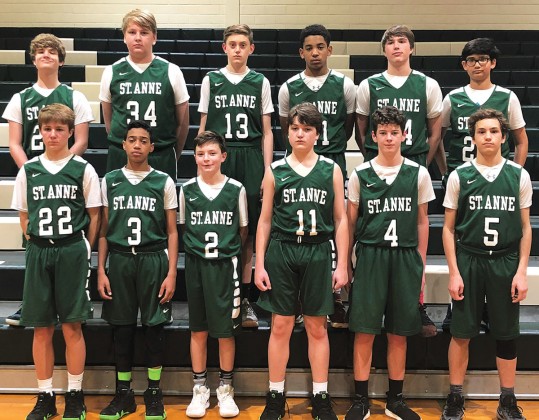 St. Anne Catholic School’s men’s varsity basketball team