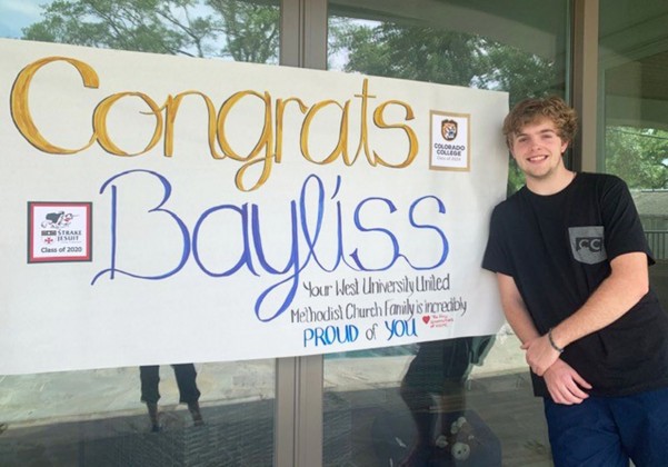 Bayliss Baker with sign