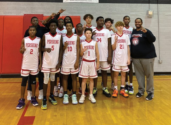 Pershing Middle School eighth-grade boys’ basketball team