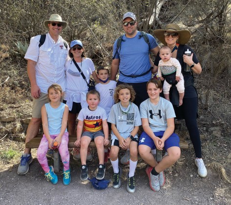 Kyle, Lindsey, Finley, Jeremy, E; (front row, from left) Amelia, Blaire, Harrison, Jamison, and Kingston McKnight