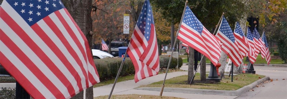 West University Rotary's American flags