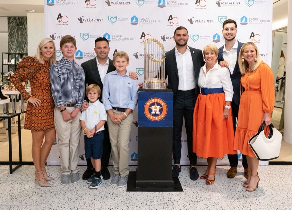 Allison Cattan, Cole Cattan, Brooks Lewis, Jose Altuve, Carter Cattan, Lance McCullers, Donna Lewis, Kyle Tucker, Emily Lewis, 