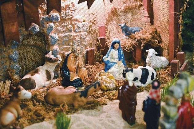 Detail of the family crèche.