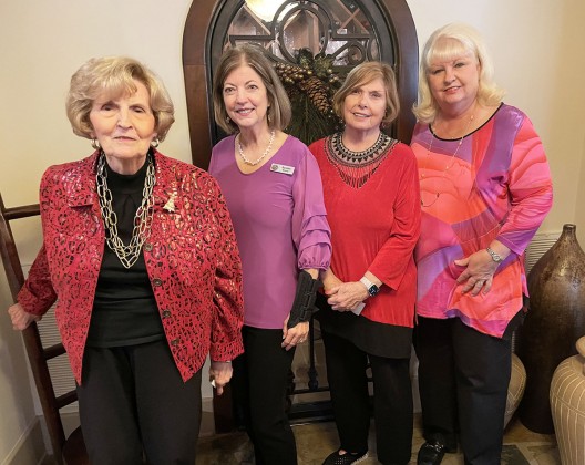 Kay Newman, hostess Sandra Moore, Sue Bennett, and Paula Howeth