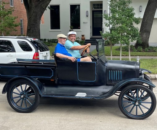 Pat in Model T with Will Rice