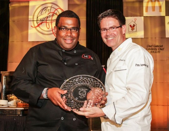 Chef Red Darthard with McDonald's executive chef Dan Coudreaut