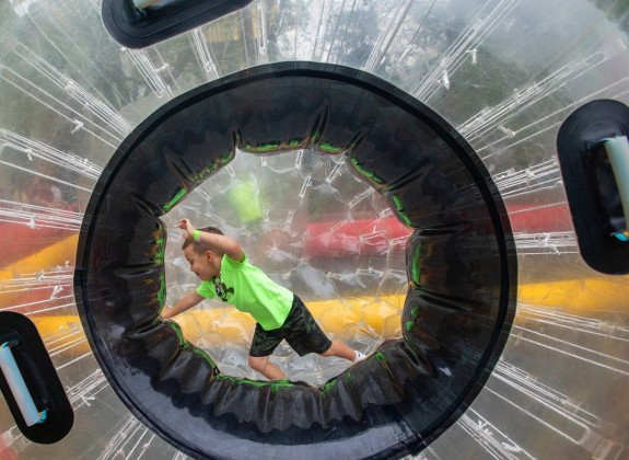 Life size hamster ball children's museum