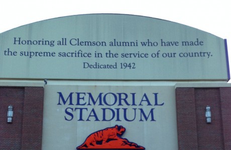 Clemson’s Memorial Stadium is really cool and it sits at the bottom of a hill so you can see it really well from the street.