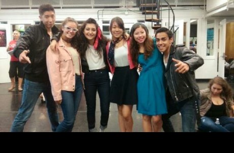 Hip Hop eMotion Dance Company dancers dressed up for “50’s Day” during Bellaire High School’s Spirit Week. (From left): Paul Kim, Greer Blitzer, Sena Sarikaya, Hina Kuroda, Stefy Navarro, and Saul Torres.