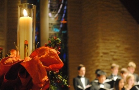 Decorations sparkle in St. John the Divine at Candlelight, an annual Christmas concert for the entire school.